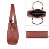 Picture of The Clownfish Victoria Series Vegan leather Handbag laptop bag for Womens (Mud Brown)