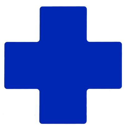 Picture of Brady® 4 In X 10 In B514 Blue Floor Crosses 20/Pkg Part# - 104480