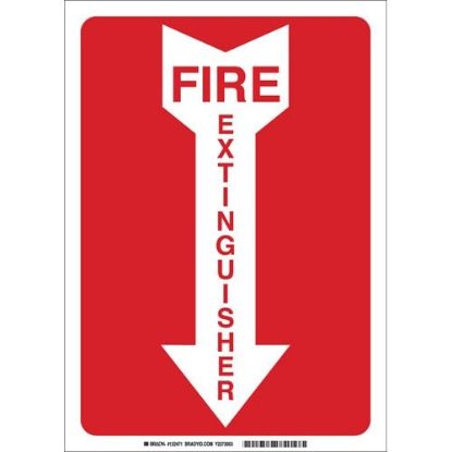 Picture of Brady® Fire Extinguisher W/Downarrow Sign  Aluminum Part# - 43295