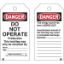 Picture of Brady® Lockout Tags  Polyester Danger Do Not Operate Part# - 50198