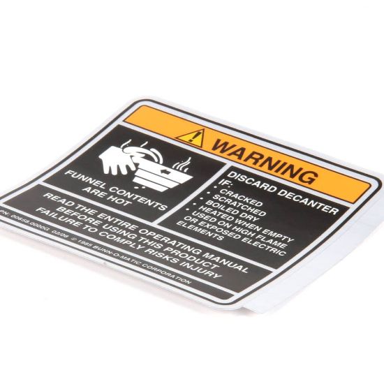 Picture of Bunn Decal, Funnel Contents Part# 658