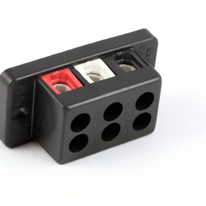 Picture of Bunn Terminal Block, 3 Pole Red/white/black Part# 7038