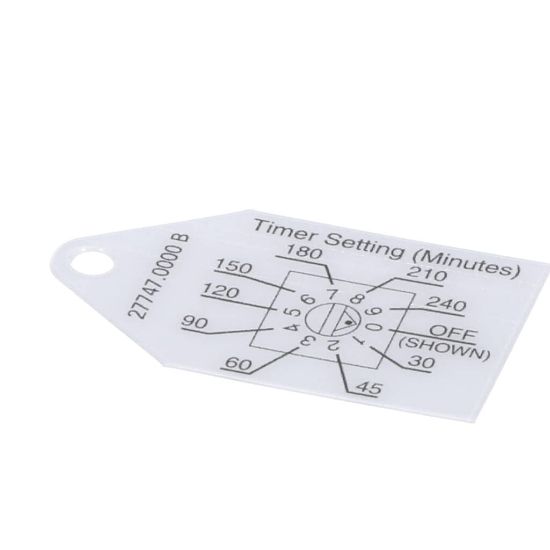 Picture of Bunn Tag, Timer Setting Part# 27747