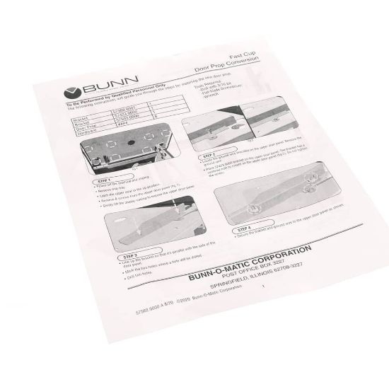 Picture of Bunn Instruction, Door Cylinder Conversion Part# 57562