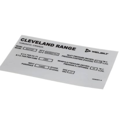 Picture of Cleveland Label Convert Nat. To L P Part# KE603911-4
