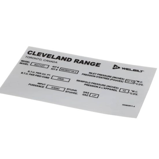 Picture of Cleveland Label Convert Nat. To L P Part# KE603911-4