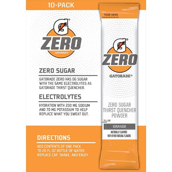Picture of Gatorade Zero G Zero 16.9 Oz Powder Ksorange Part# - 4490