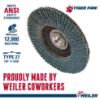 Picture of Weiler® 5" Tiger Paw Abrasive Flap Disc  Angled  Phenoli Part# - 51155