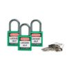Picture of Brady® Compact Safety Padlock Green Ka 3/Pk Part# - 118955