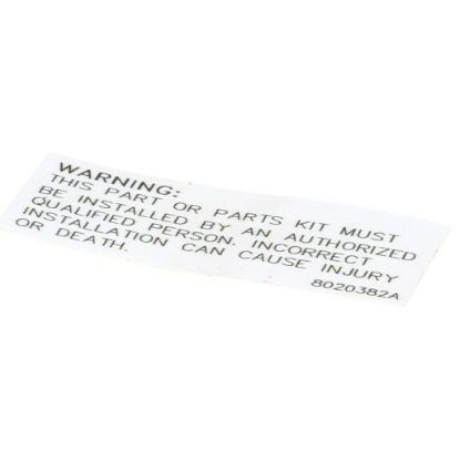 Picture of Frymaster Label Gas Valve Convers Ion Kit Part# 8020382