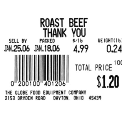 Picture of Globe Gsp30a Printer Label (60X44mm Part# E11