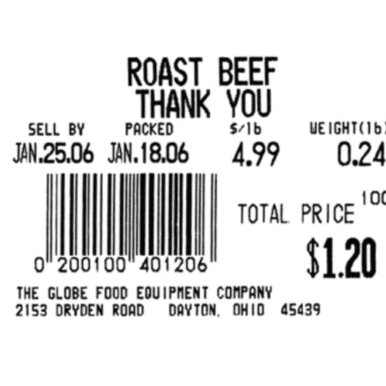 Picture of Globe Gsp30a Printer Label (60X44mm Part# E11
