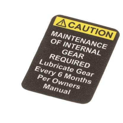 Picture of Globe Mixer Label Caution - Small Part# X91009