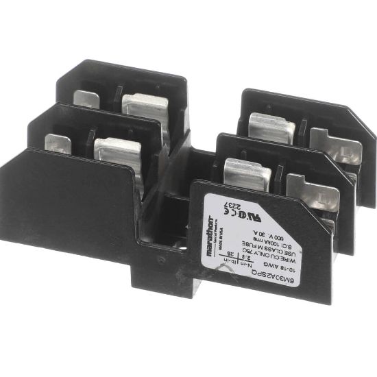 Picture of Heatcraft Fuseblock 30 Amp 2 Pole 600V Midget Part# 22511001