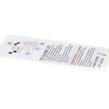 Picture of Henny Penny Label - Lid Operating Instruct Part# 16181
