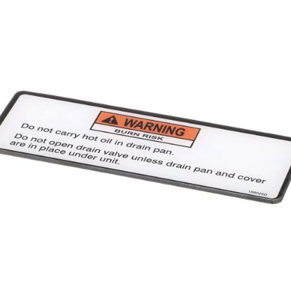 Picture of Henny Penny Label-drain Pan Warning Part# 168025