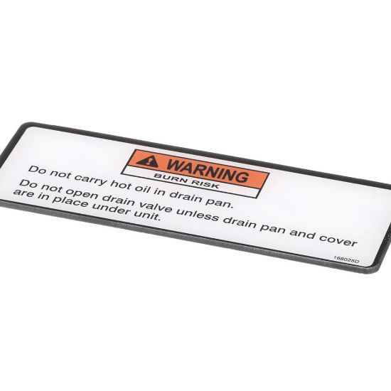 Picture of Henny Penny Label-drain Pan Warning Part# 168025