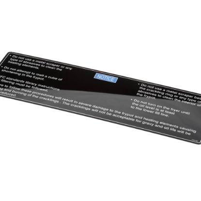 Picture of Henny Penny Acrylic Label Part# 168573