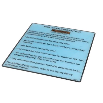 Picture of Henny Penny Label-boilovr Prevntgmveloc Part# 170333
