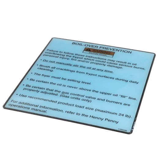 Picture of Henny Penny Label-boilovr Prevntgmveloc Part# 170333