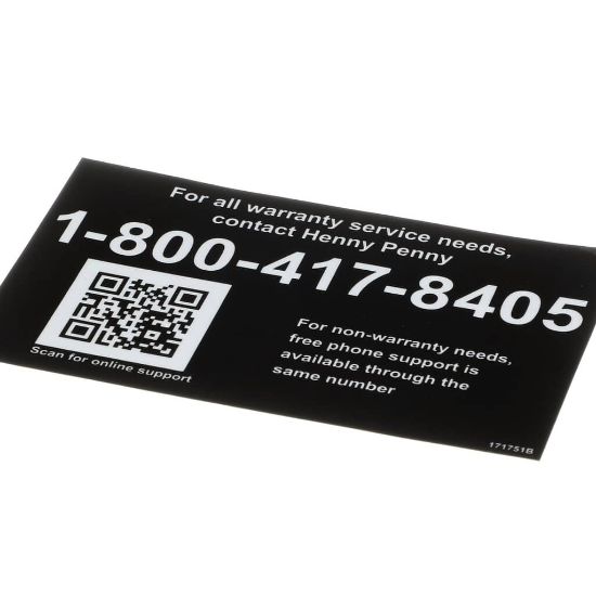 Picture of Henny Penny Label-tech Support, Us-can Part# 171751