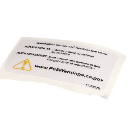 Picture of Henny Penny Label-warning P65 Part# 173082
