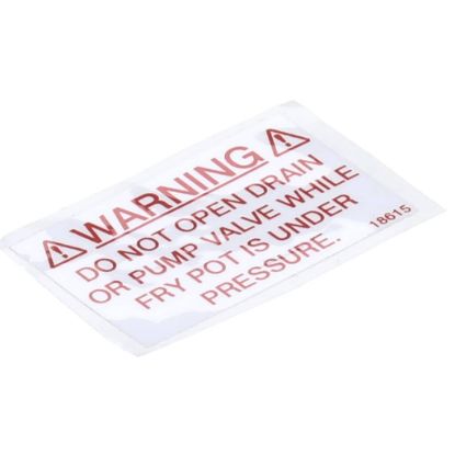 Picture of Henny Penny Label - Drain Valve Warning Part# 18615
