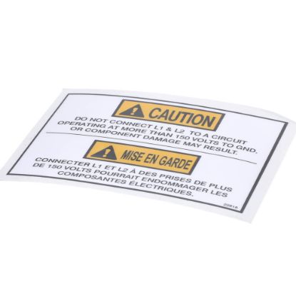 Picture of Henny Penny Label-caution V To Gnd Max Part# 22818