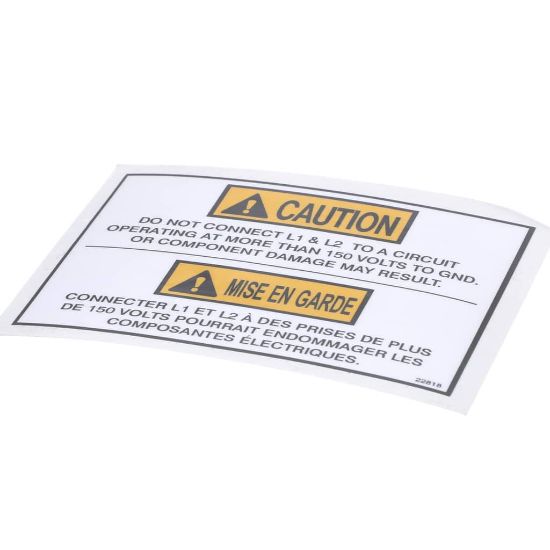 Picture of Henny Penny Label-caution V To Gnd Max Part# 22818