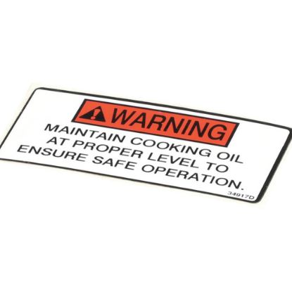 Picture of Henny Penny Label-oil Level Warning Part# 34917