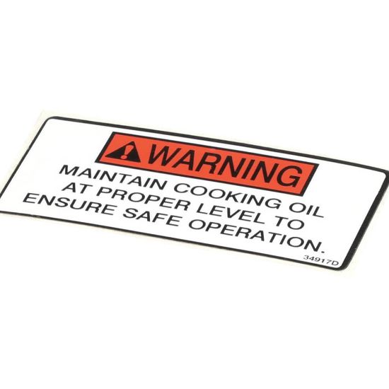 Picture of Henny Penny Label-oil Level Warning Part# 34917