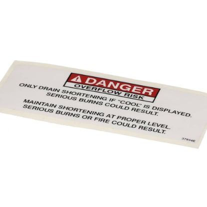 Picture of Henny Penny Label - Danger Shortening Part# 37934
