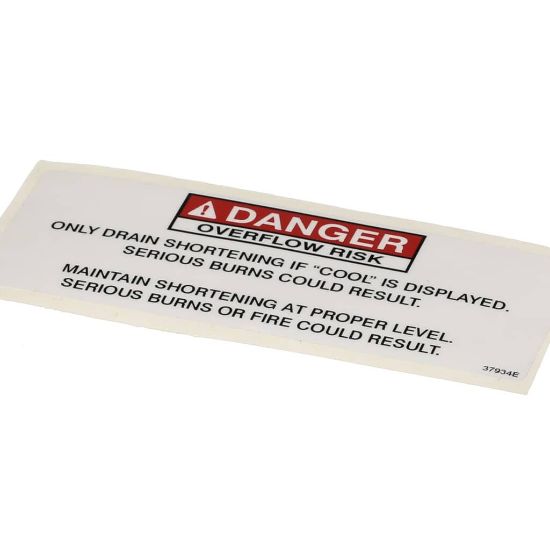 Picture of Henny Penny Label - Danger Shortening Part# 37934