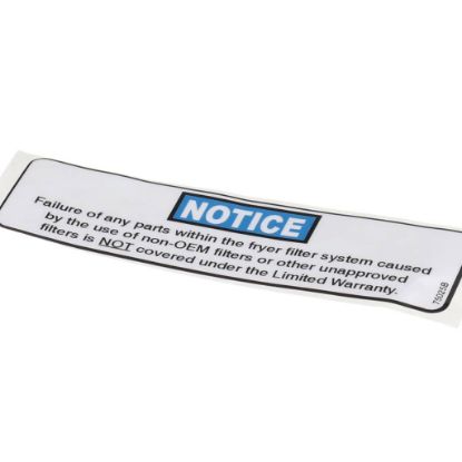 Picture of Henny Penny Label - Filter Notice Part# 75025