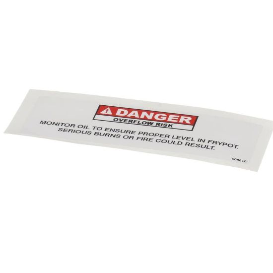 Picture of Henny Penny Danger Shortening Label Part# 96881