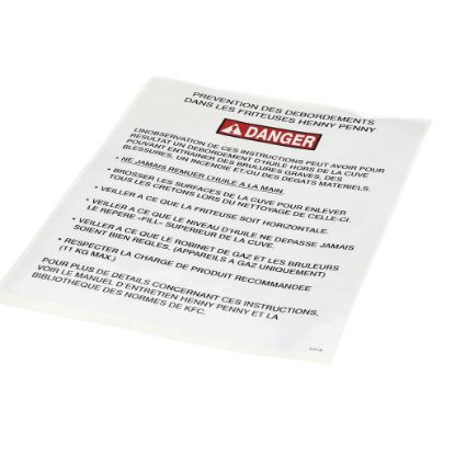 Picture of Henny Penny Label-boilover Kfcfre Part# 97071
