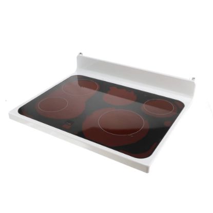 Picture of GE Rangetop Glass Asm (Wh) Part# WB62X25976