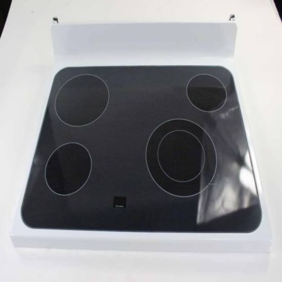 Picture of GE Rangetop Glass Asm White Part# WB62X25975