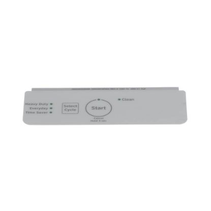 Picture of GE White Control Panel Overlay Part# WD34X27924