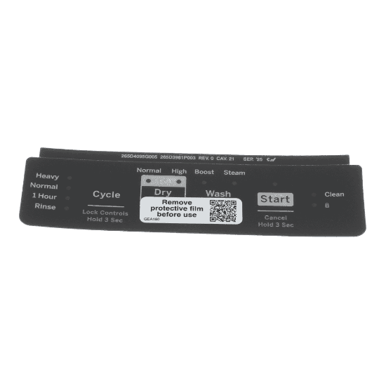 Picture of GE Gray Control Panel Overlay Part# WD34X27879