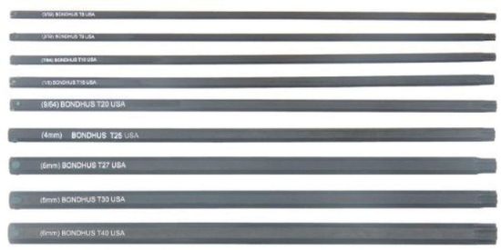 Picture of Bondhus® 9Pc Star Prohold Socketbit Set 6" Part# - 34099