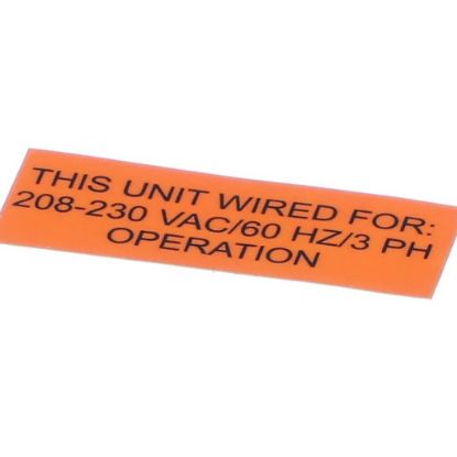 Picture of Jackson Decal 208-230/60/3 Operation Part# 09905-004-40-11