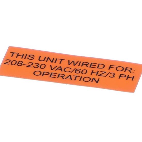 Picture of Jackson Decal 208-230/60/3 Operation Part# 09905-004-40-11