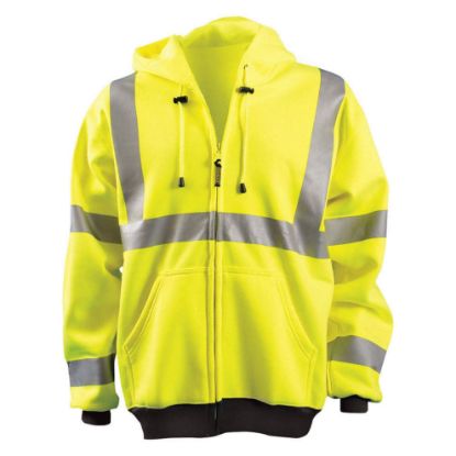 Picture of Occunomix Sweatshirt Hi-Viz Full Zip Hoodie 3X Yellow Part# - Lux-Hzswt-Y3X