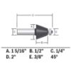 Picture of Bosch Power Tools 11/16" Chamfer Bit-2-Flutes Ball Bearin Part# - 85298M