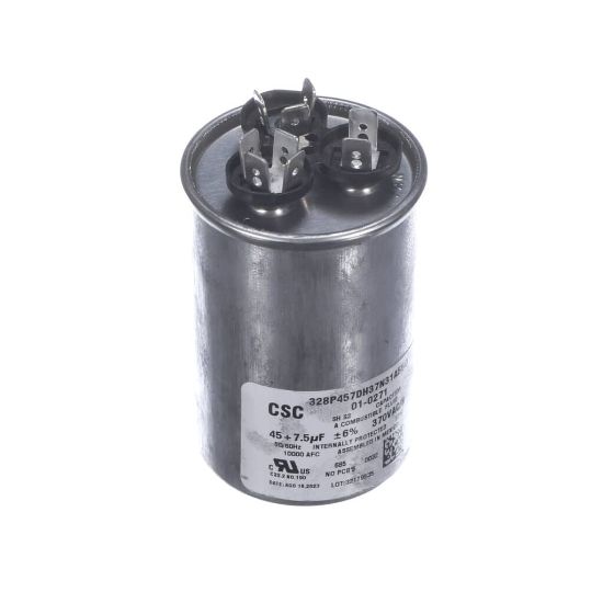 Picture of Nortek Run Cap, Dual Round,370v,7.5+45uf Part# 01-0271