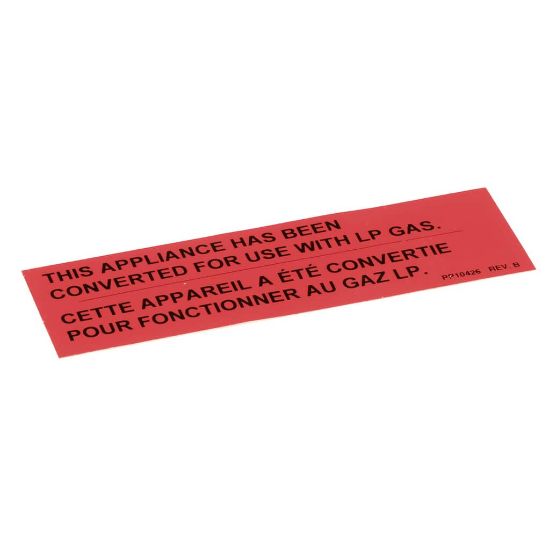 Picture of Pitco Lbl Gas Notice Cvrsn Lp Part# PP10426
