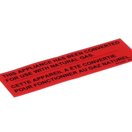 Picture of Pitco Lbl Gas Notice Cvrsn Na T Part# PP10427