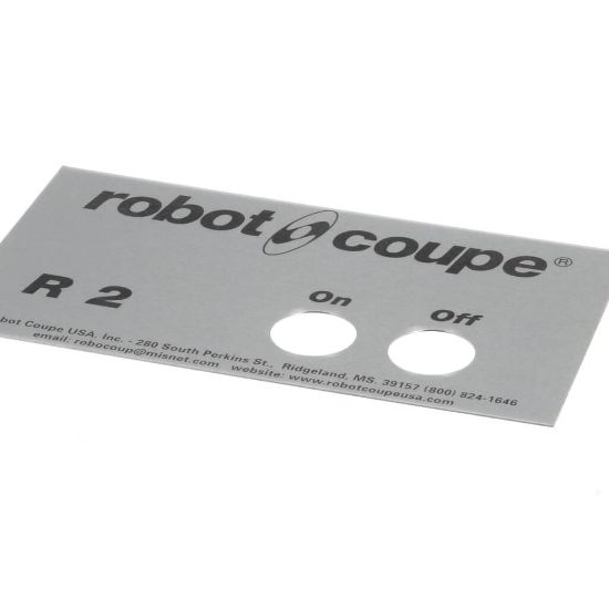 Picture of Robot Coupe Front Data Plate Part# 400538