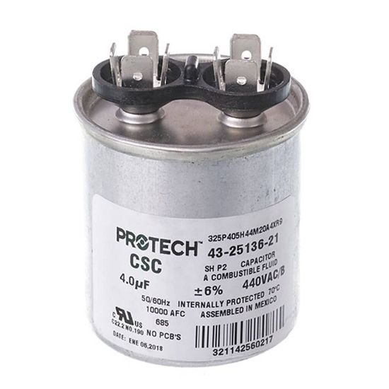 Picture of Rheem Capacitor - 4/440 Single Round Part# 43-25136-21